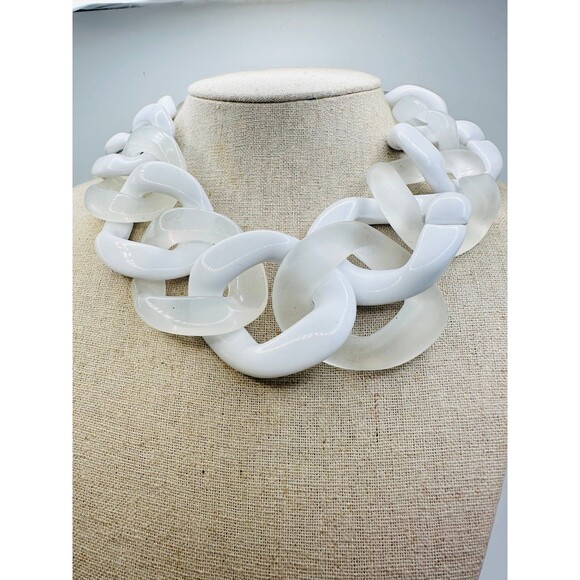 Alisha D chunky acrylic chain Necklace 20” made in Italy - Picture 1 of 5